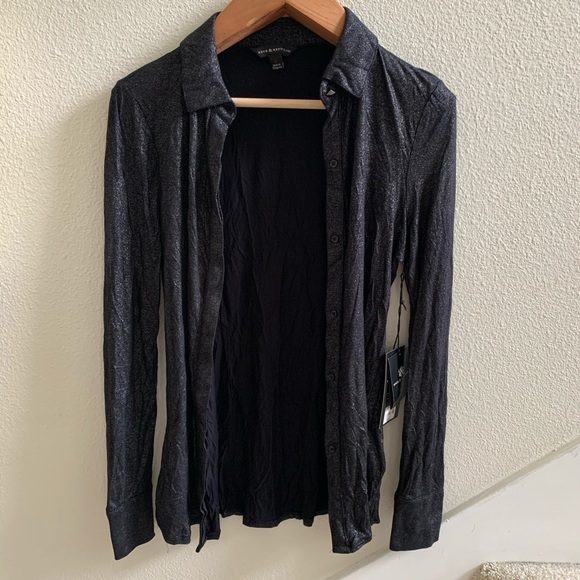 Rock & Republic Tops - rock & republic slinky shirt small black NWT